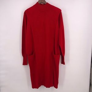 Saks Fifth Avenue dress red wool blend